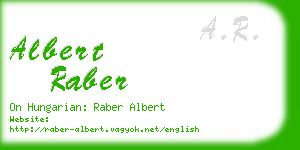 albert raber business card